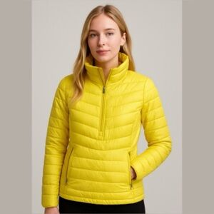 Calvin Klein Down Puffer Pullover Jacket Yellow Large
